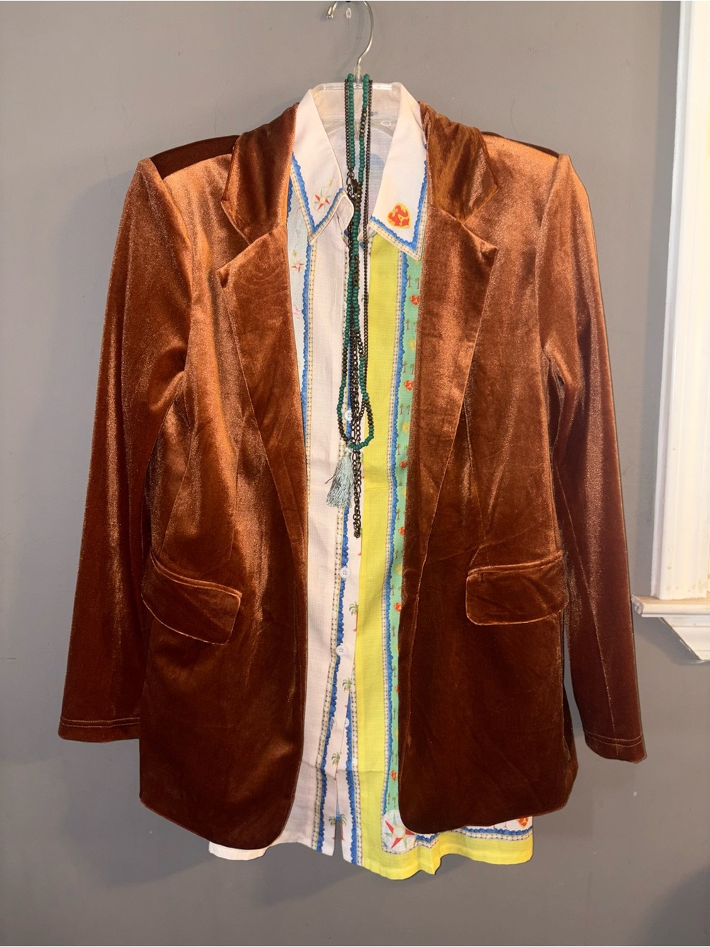 Haptics rust velvet  blazer open front flap pockets, size Small oversized exc!